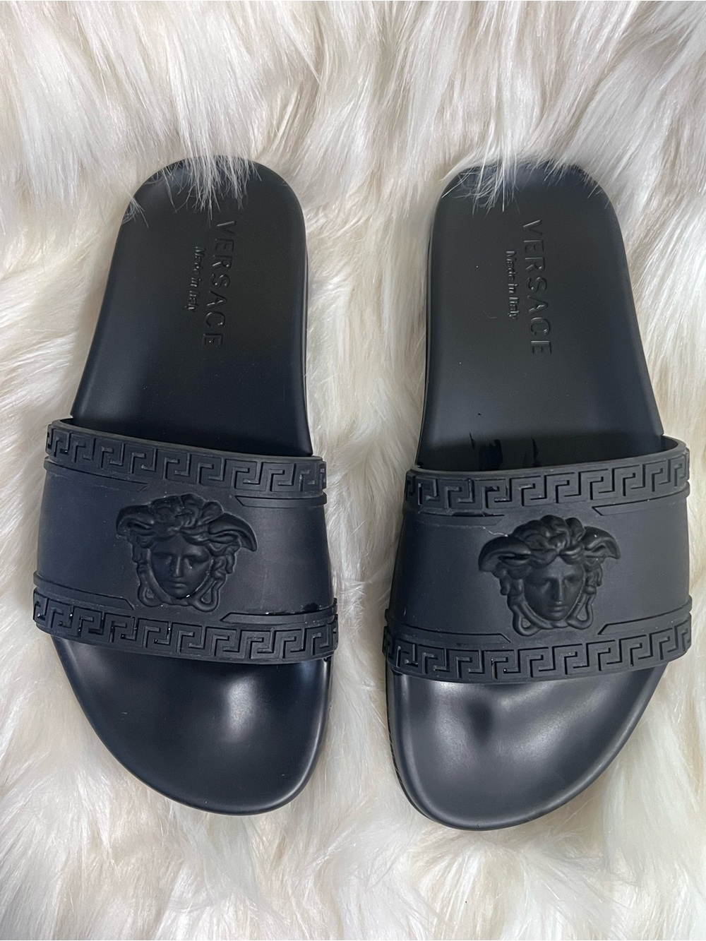 Authentic -Versace Medusa Pool Slide | Black | Womens Size 38